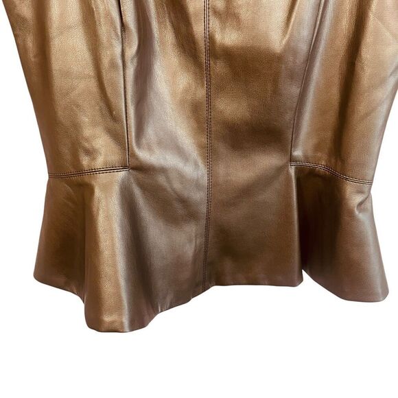 En Saison Layne Faux Leather Sleeveless Peplum Top - Picture 8 of 11